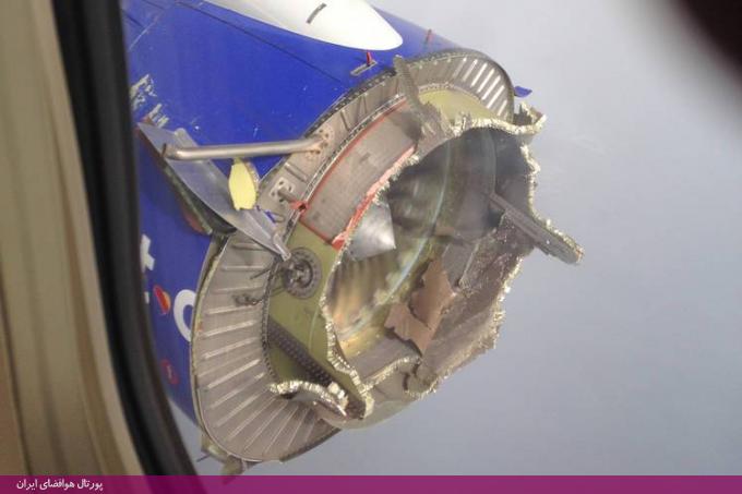 انفجار در موتور بویینگ 737 هنگام پرواز در آسمان (+تصاویر)