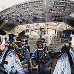 Shuttle Mission Simulator with STS-51L Crew Members