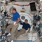 Astronauts Work in Kibo Lab