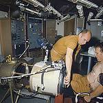 Astronauts Karol Bobko, Dr. William Thornton and Robert Crippen