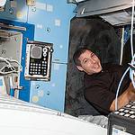 Astronaut Mike Hopkins Works in Station
